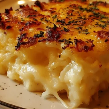 Delicious Cracker Barrel-style hash brown casserole baked to perfection.
