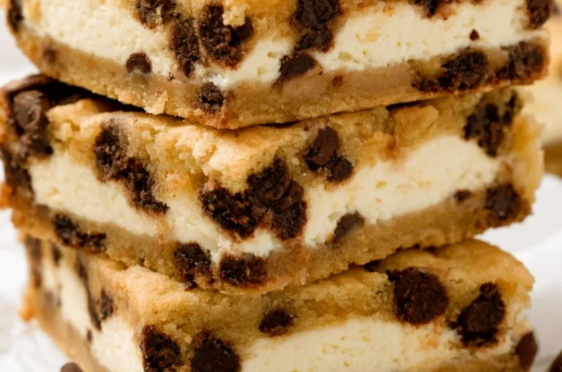 Chocolate chip cookies stuffed with rich cheesecake filling