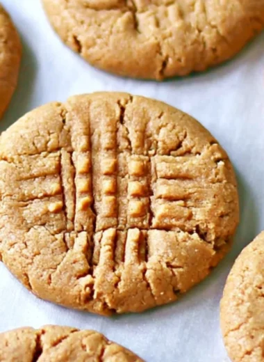 Cozy 3-ingredient peanut butter cookies ready to enjoy on a plate.