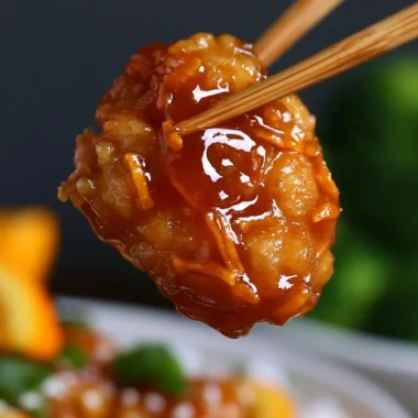 Cozy orange chicken dish with vibrant sauce and garnishes served in a bowl.