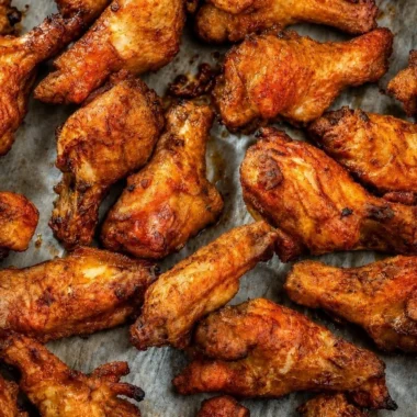 Cozy smoked chicken wings on a platter, garnished with herbs and spices.