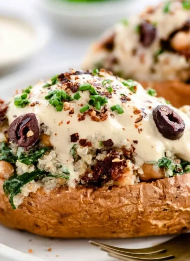 Delicious vegan stuffed sweet potatoes loaded with healthy ingredients