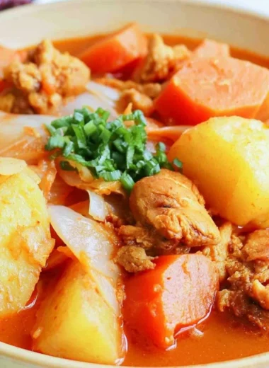 Delicious Dakbokkeumtang Korean chicken stew served in a bowl