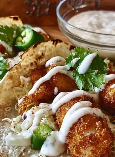 Delicious homemade fish tacos served with fresh toppings.