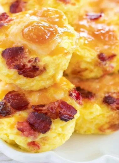 Make ahead bacon cheese egg bites ready for breakfast meal prep