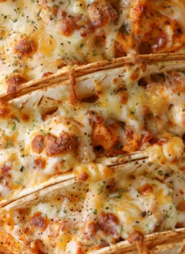 Cozy baked chicken bacon ranch tacos served on a plate with fresh toppings
