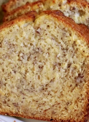 Cozy perfect banana bread freshly baked and ready to enjoy.