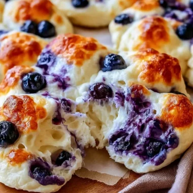 High protein blueberry cloud bread recipe with blueberries and egg whites.