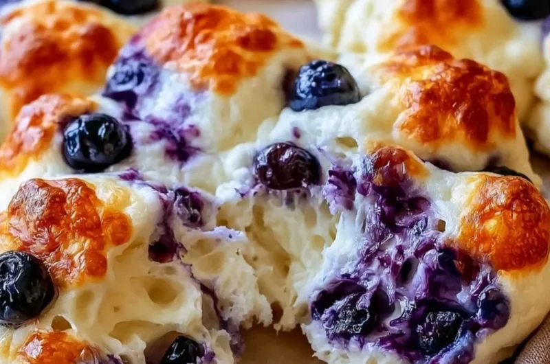 High protein blueberry cloud bread recipe with blueberries and egg whites.
