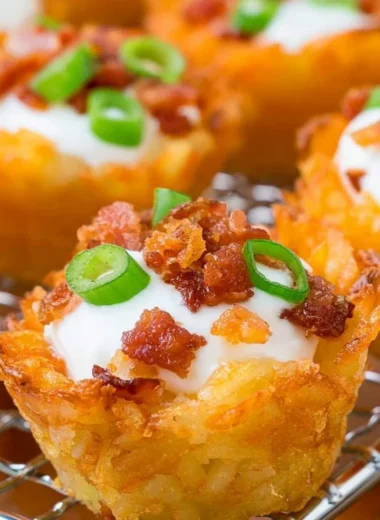 Delicious loaded tater tots topped with cheese and bacon for ultimate comfort food