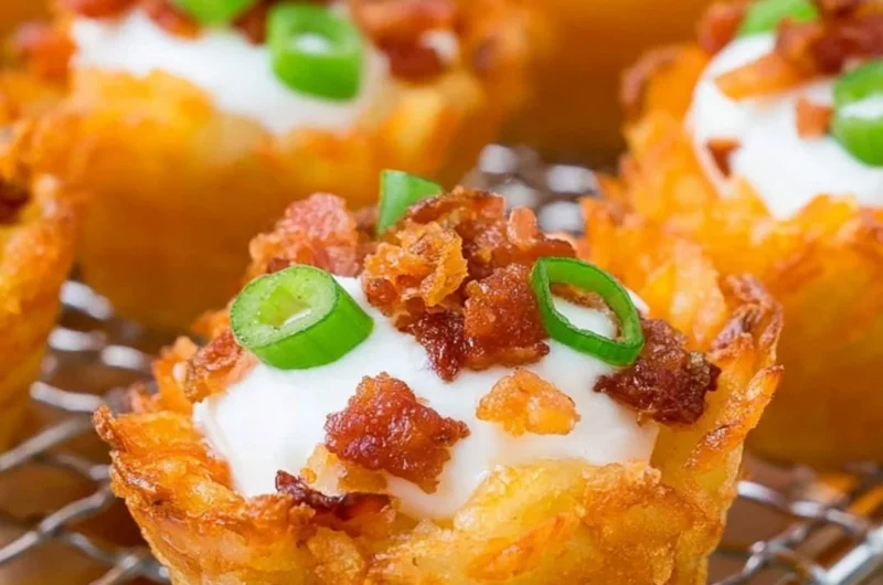 Delicious loaded tater tots topped with cheese and bacon for ultimate comfort food