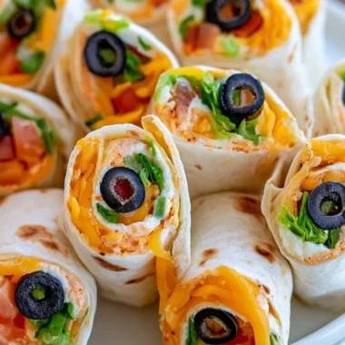 Taco Cream Cheese Pinwheels served on a platter, garnished with fresh herbs.