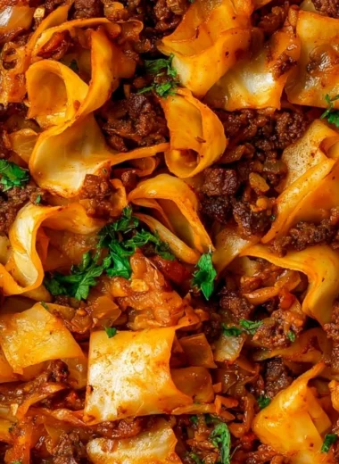 Cozy dish of cabbage and ground beef served warm in a bowl