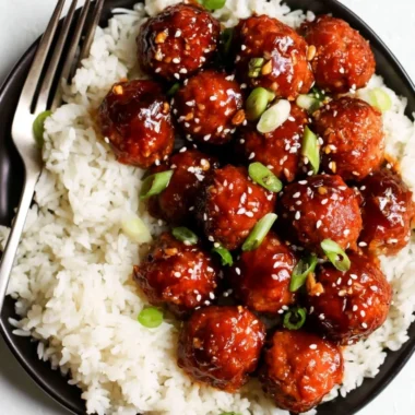 Delicious honey garlic meatballs served with a savory glaze