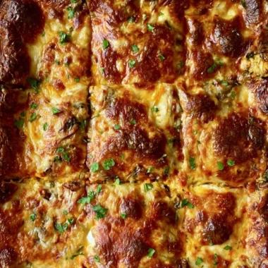 Delicious butternut squash lasagna with spinach and mushrooms baked to perfection.