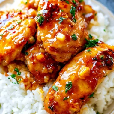 Plate of 20 Minute Honey Garlic Chicken with vegetables