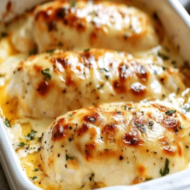 Baked cream cheese chicken dish with herbs and spices ready to serve
