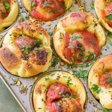 Delicious meatball stuffed garlic bread served as an easy appetizer.